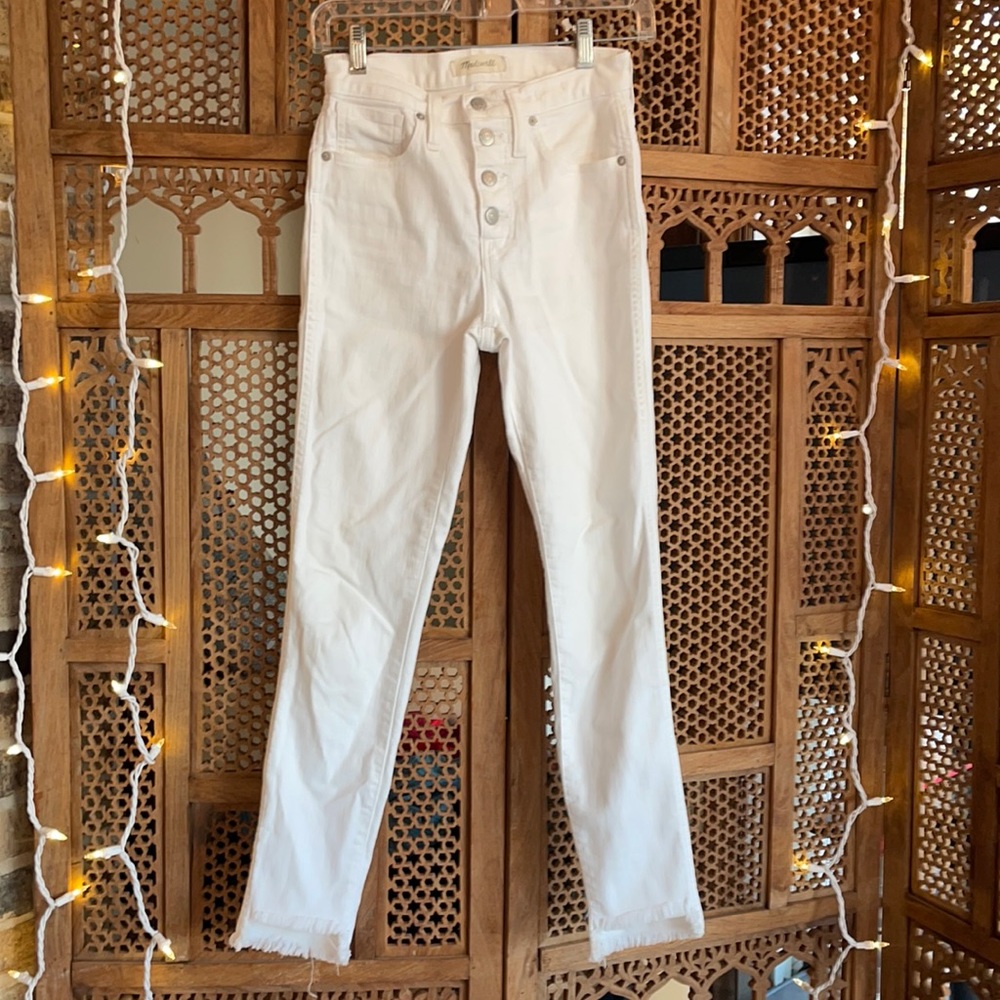 Madewell 10” High Rise Skinny White Jeans